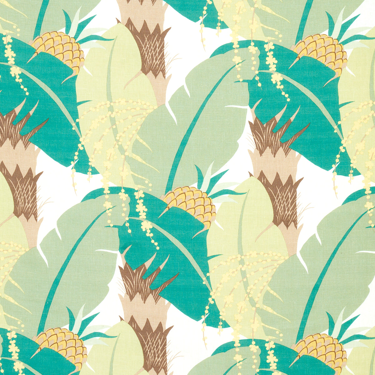 Ananas fabric in palm color - pattern number 177543 - by Schumacher in the Tropicana collection