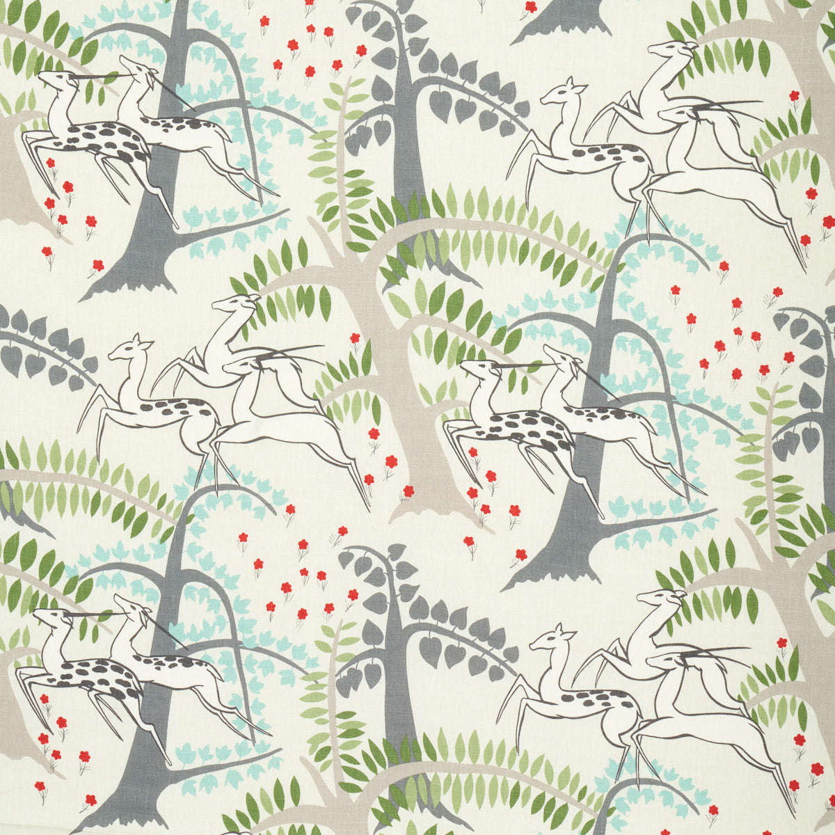 Antelopes fabric in ivory color - pattern number 177571 - by Schumacher in the Fashion Forward collection