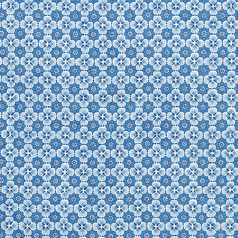 Palisades Floret fabric in indigo color - pattern number 177600 - by Schumacher in the Mark D. Sikes collection