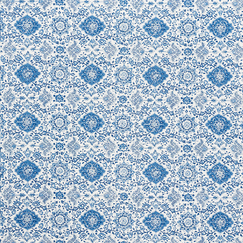 Montecito Floral fabric in indigo color - pattern number 177620 - by Schumacher in the Mark D. Sikes collection