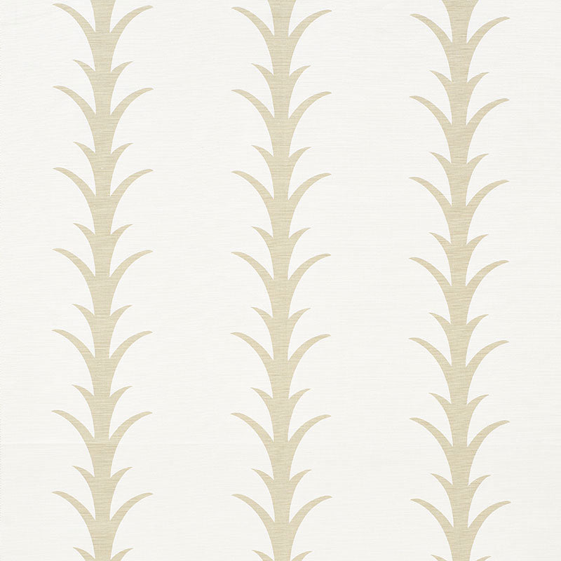 Acanthus Stripe fabric in sand color - pattern number 177630 - by Schumacher in the Celerie Kemble collection