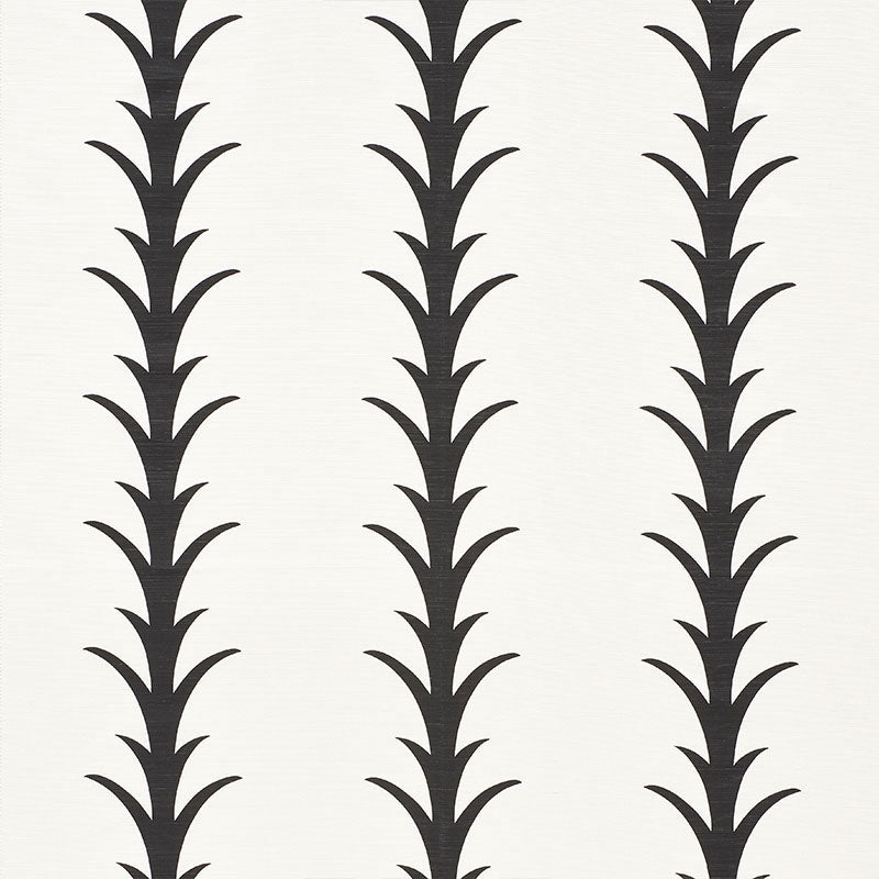 Acanthus Stripe fabric in carbon color - pattern number 177632 - by Schumacher in the Celerie Kemble collection