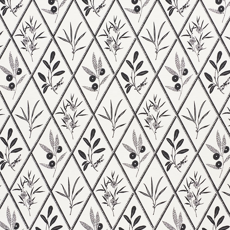 Endimione fabric in carbon color - pattern number 177643 - by Schumacher in the Charlap Hyman &amp; Herrero collection