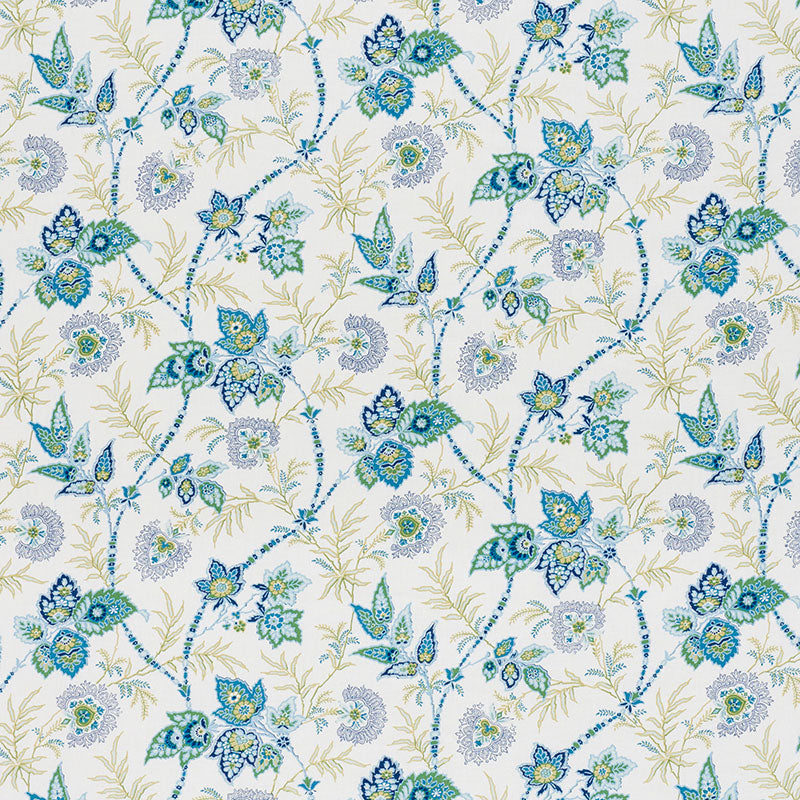 Emperors Vine fabric in peacock color - pattern number 177681 - by Schumacher in the Ottoman Chic collection