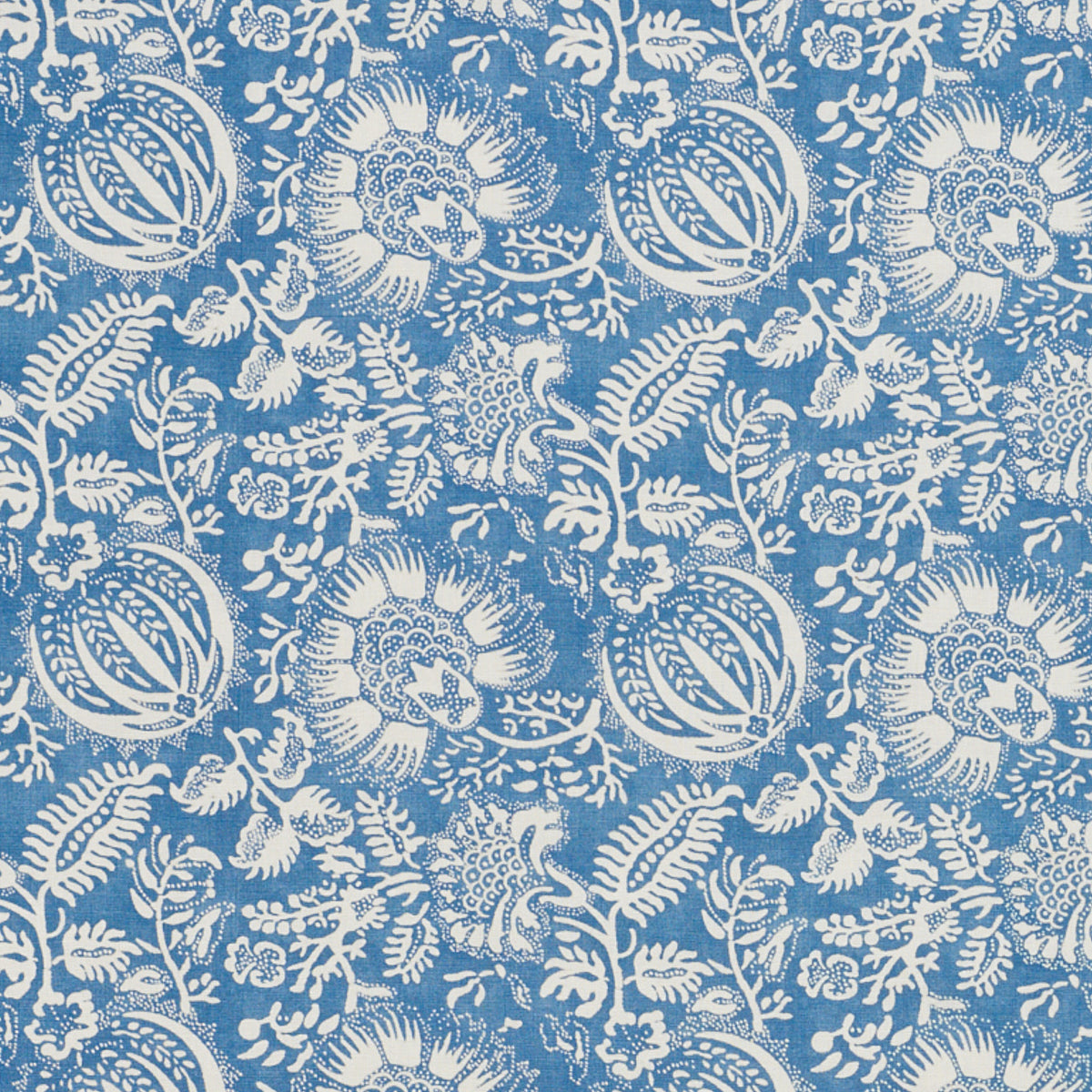 Pomegranate Print fabric in indigo color - pattern number 177690 - by Schumacher in the Chambray collection