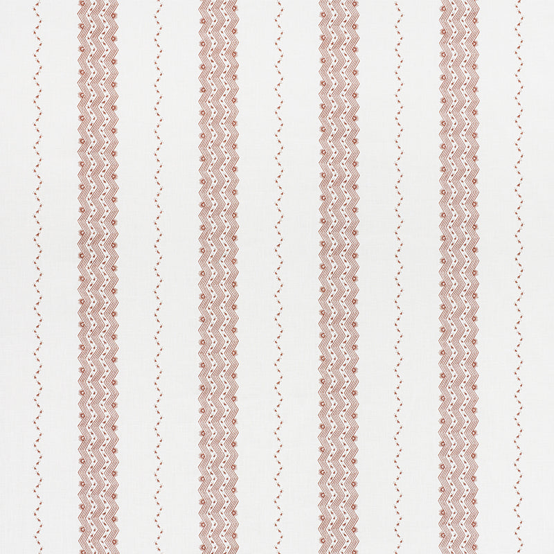 Nauset Stripe fabric in sienna color - pattern number 177703 - by Schumacher in the Chambray collection