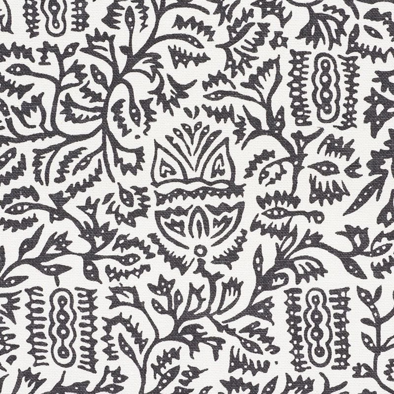 Morris fabric in carbon color - pattern number 177772 - by Schumacher in the Essentials: Small-Scale Prints collection