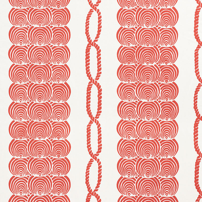 Coralline fabric in red color - pattern number 177783 - by Schumacher in the Nautilus collection