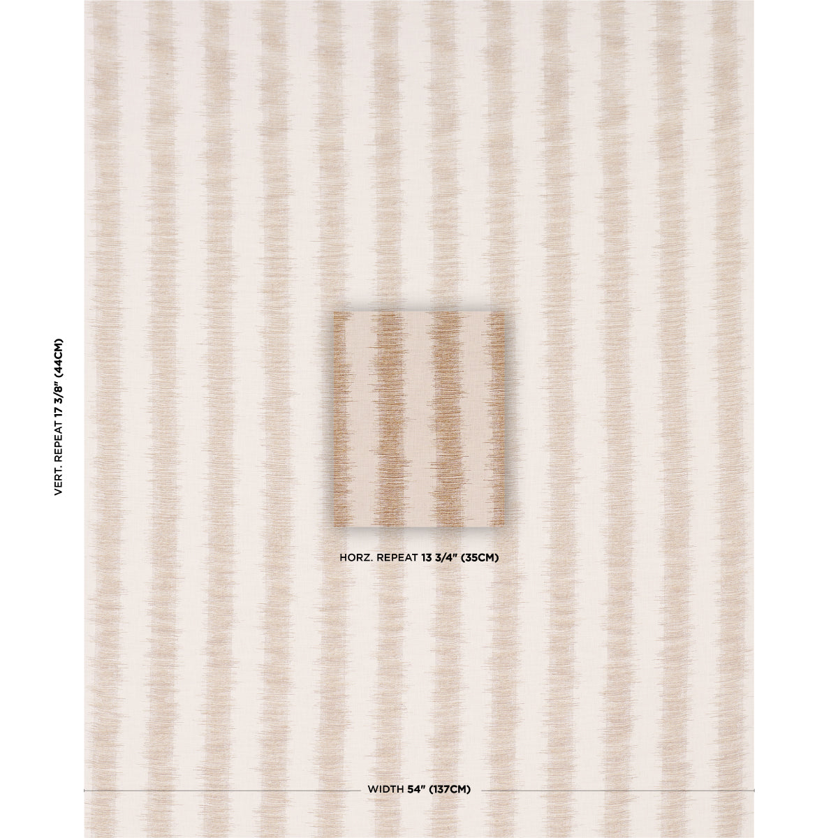 Attleboro Ikat fabric in fawn color - pattern number 177816 - by Schumacher in the Prairie collection
