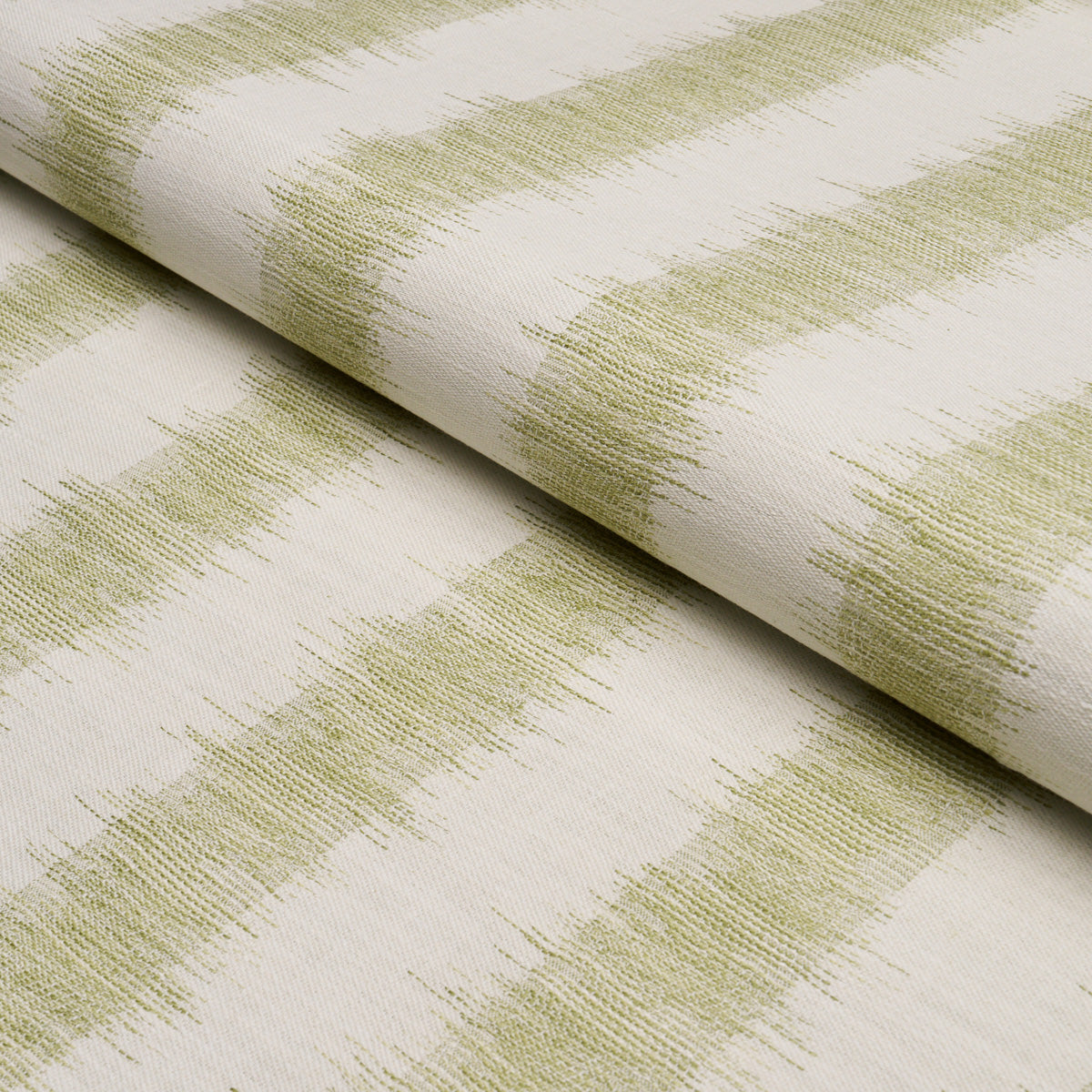 Attleboro Ikat fabric in leaf color - pattern number 177817 - by Schumacher in the Prairie collection