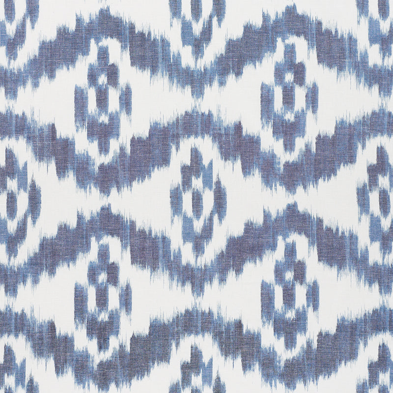 Madaket Ikat fabric in indigo color - pattern number 177820 - by Schumacher in the Ikat Collection collection