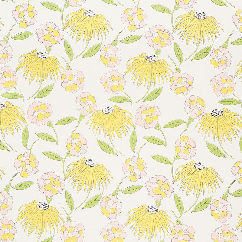 Bouquet Toss fabric in pink lemonade color - pattern number 177851 - by Schumacher in the Celerie Kemble collection