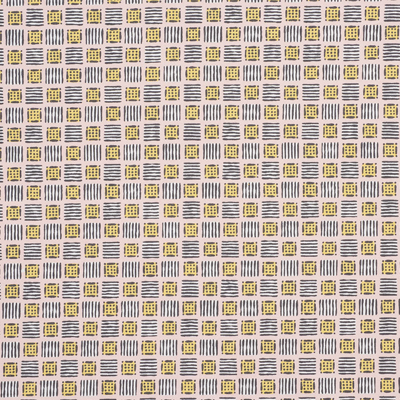 Mottley Grid fabric in pink lemonade color - pattern number 177861 - by Schumacher in the Celerie Kemble collection