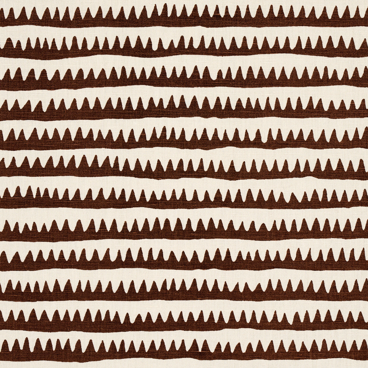 Corfu Hand Printed Stripe fabric in brown color - pattern number 177973 - by Schumacher in the Full Bloom collection