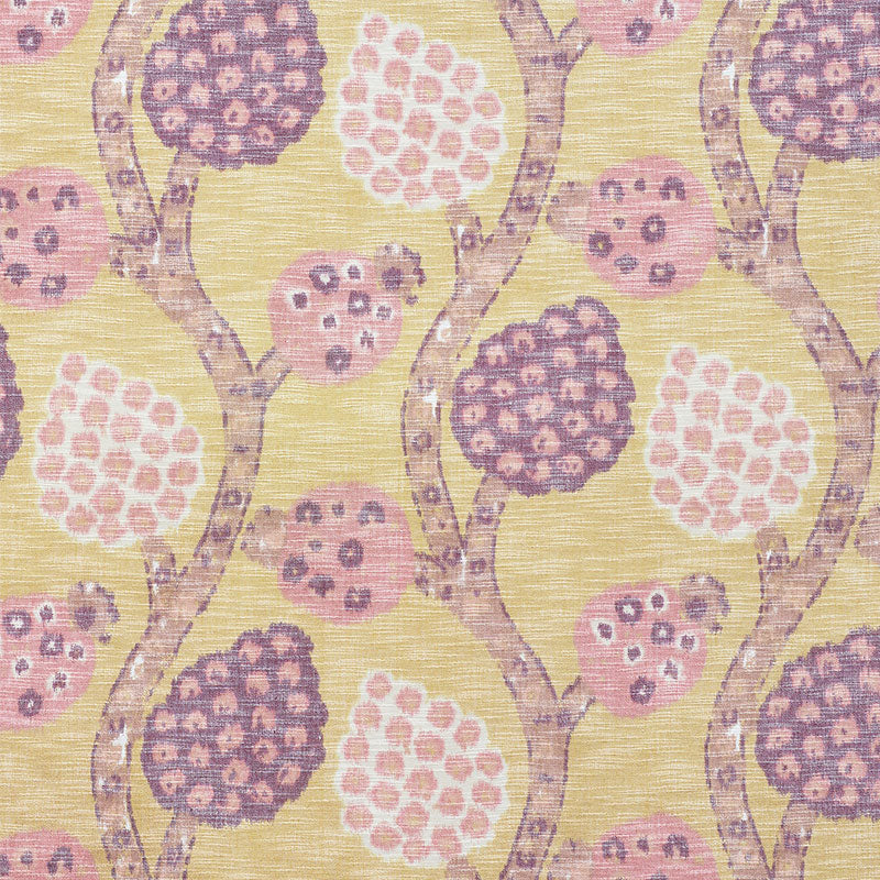 Annabel Warp Print fabric in gold color - pattern number 177991 - by Schumacher in the New Traditional collection