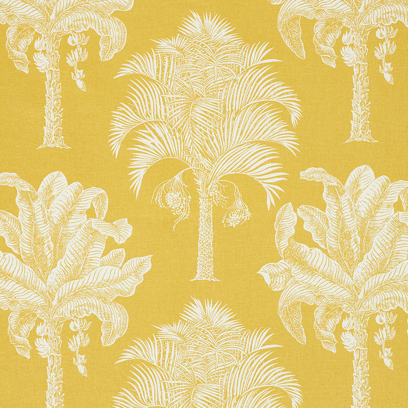 Grand Palms fabric in gold color - pattern number 178001 - by Schumacher in the New Traditional collection