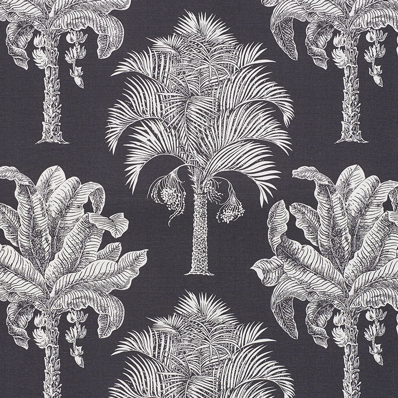 Grand Palms fabric in carbon color - pattern number 178003 - by Schumacher in the New Traditional collection