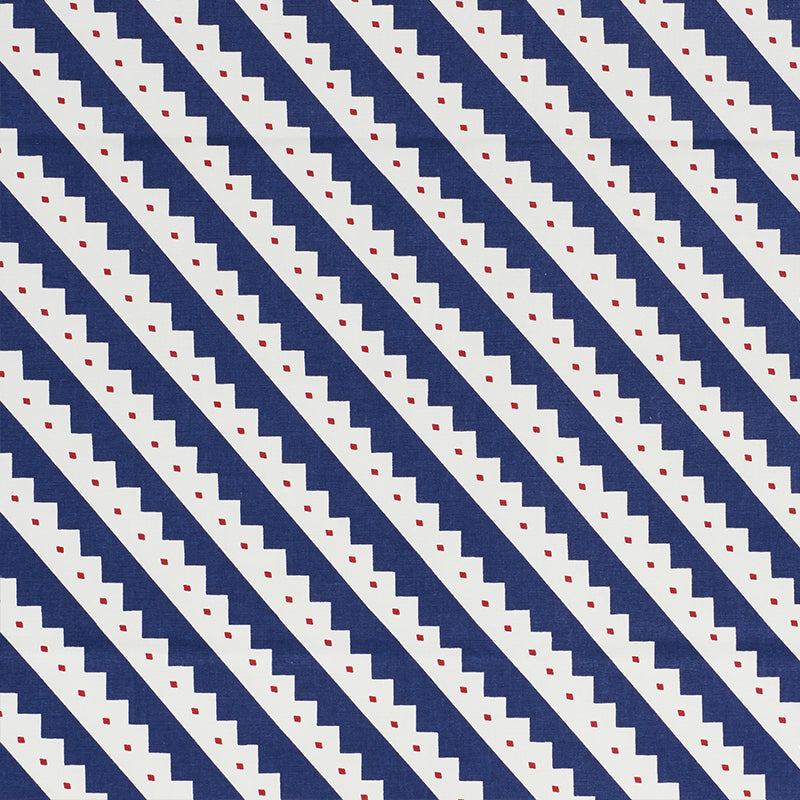 Zeppelin fabric in blue color - pattern number 178022 - by Schumacher in the Club Cavalier collection