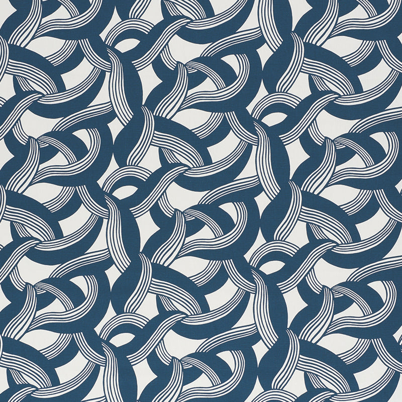 Martingale fabric in blue color - pattern number 178032 - by Schumacher in the Club Cavalier collection