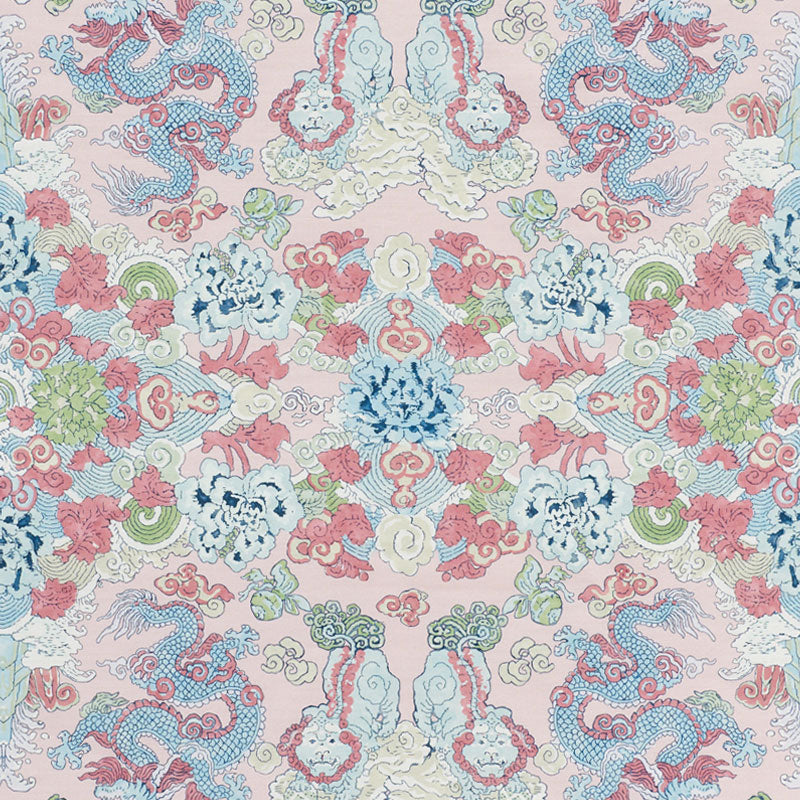 Magic Mountain Dragon fabric in blush color - pattern number 178051 - by Schumacher in the Free Spirit collection