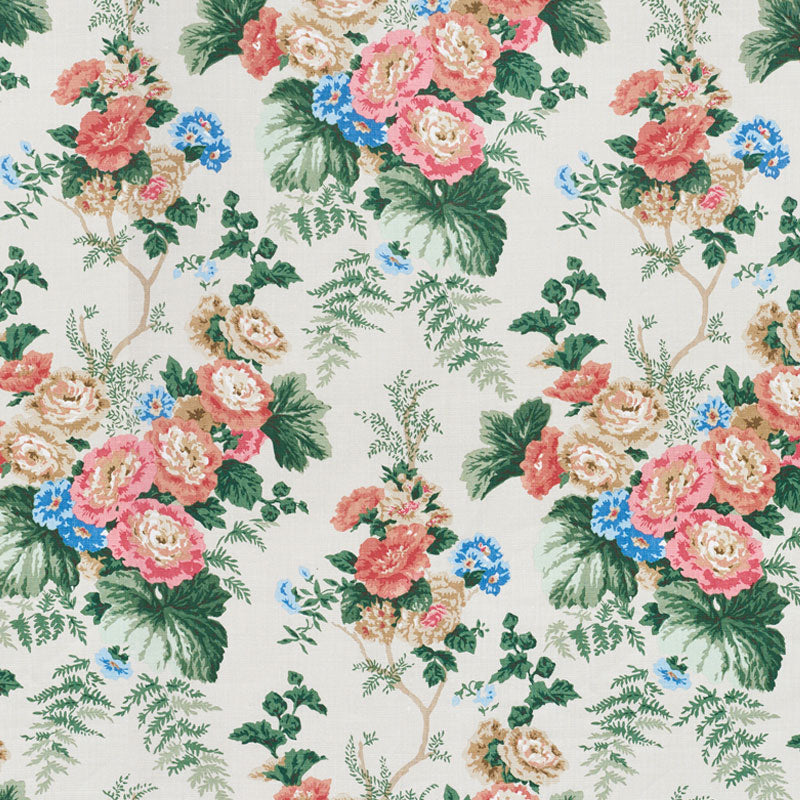 Wycombe Park fabric in red and blue color - pattern number 178111 - by Schumacher in the Schumacher Classics collection