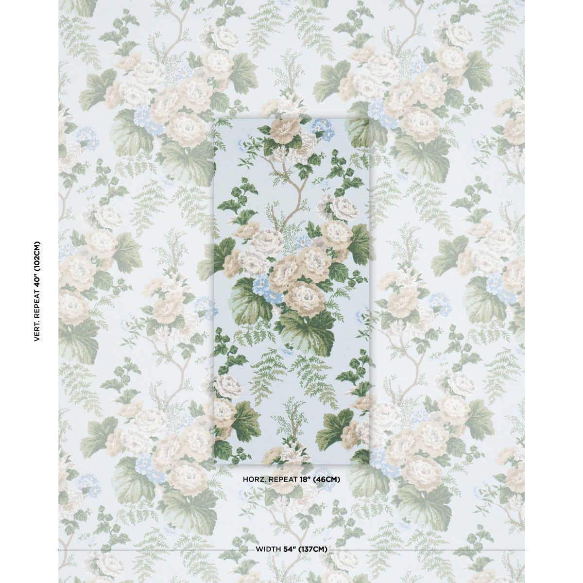 Wycombe Park fabric in Sky color - pattern number 178113 - by Schumacher in the Schumacher Classics collection
