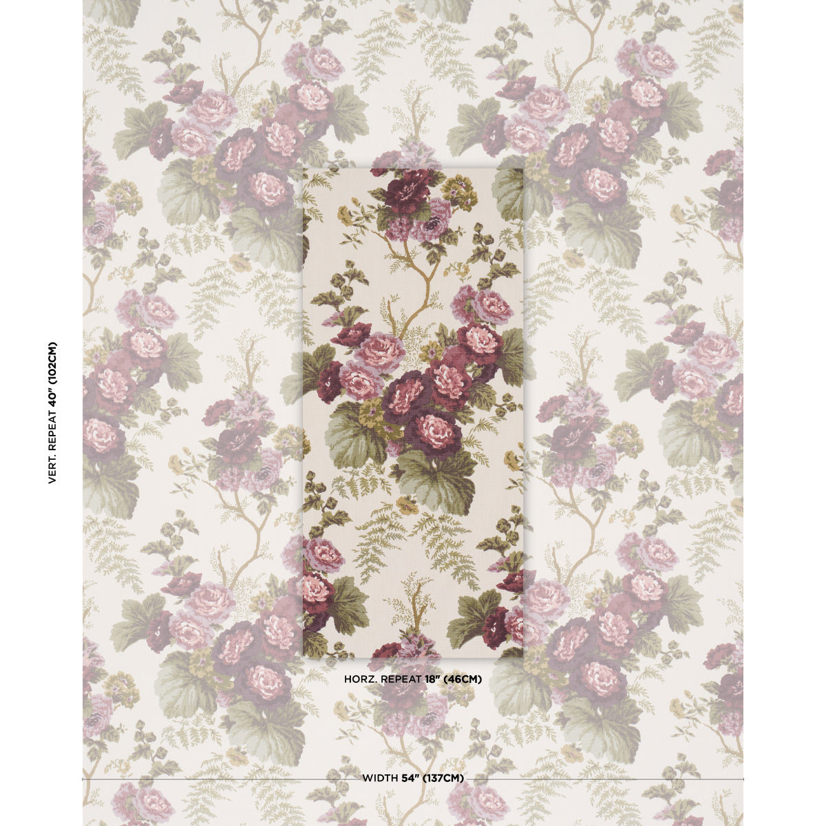 Wycombe Park fabric in Aubergine color - pattern number 178115 - by Schumacher in the Schumacher Classics collection