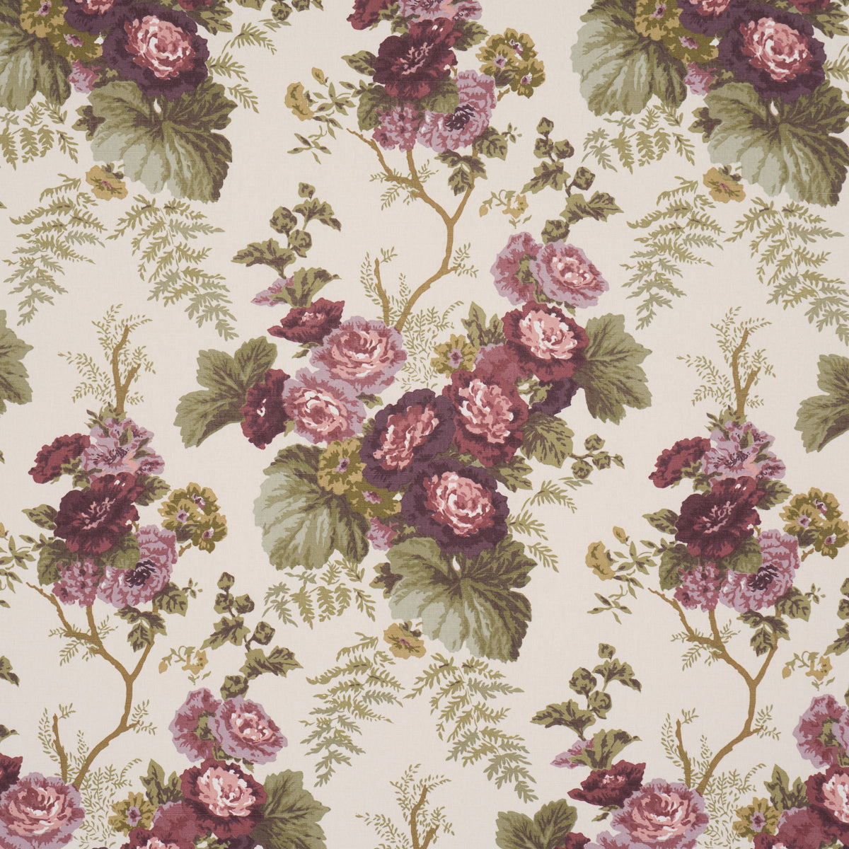Wycombe Park fabric in Aubergine color - pattern number 178115 - by Schumacher in the Schumacher Classics collection