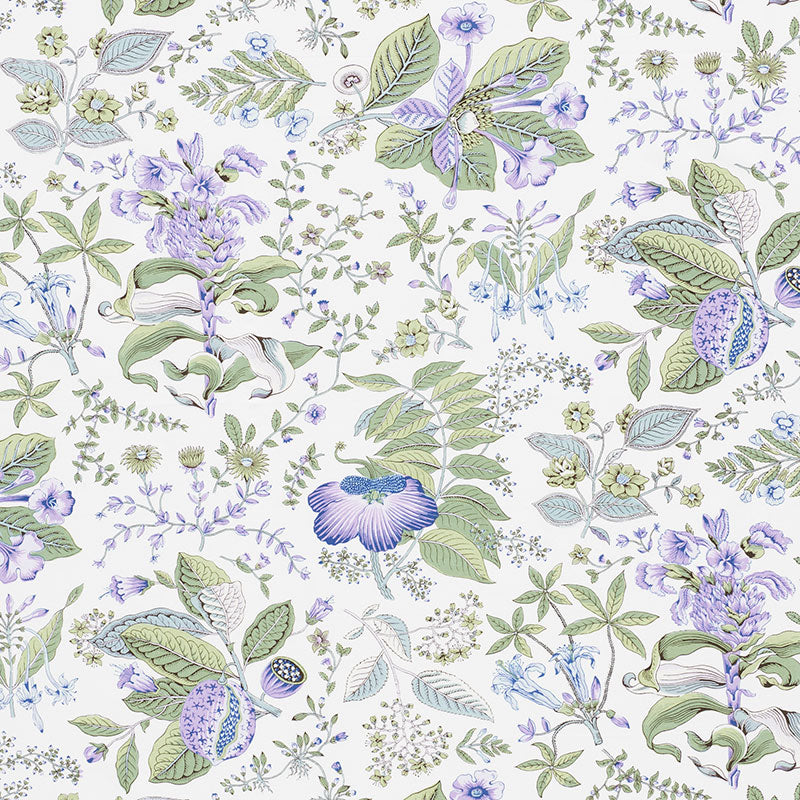 Pomegranate Botanical fabric in purple color - pattern number 178120 - by Schumacher in the Schumacher Classics collection