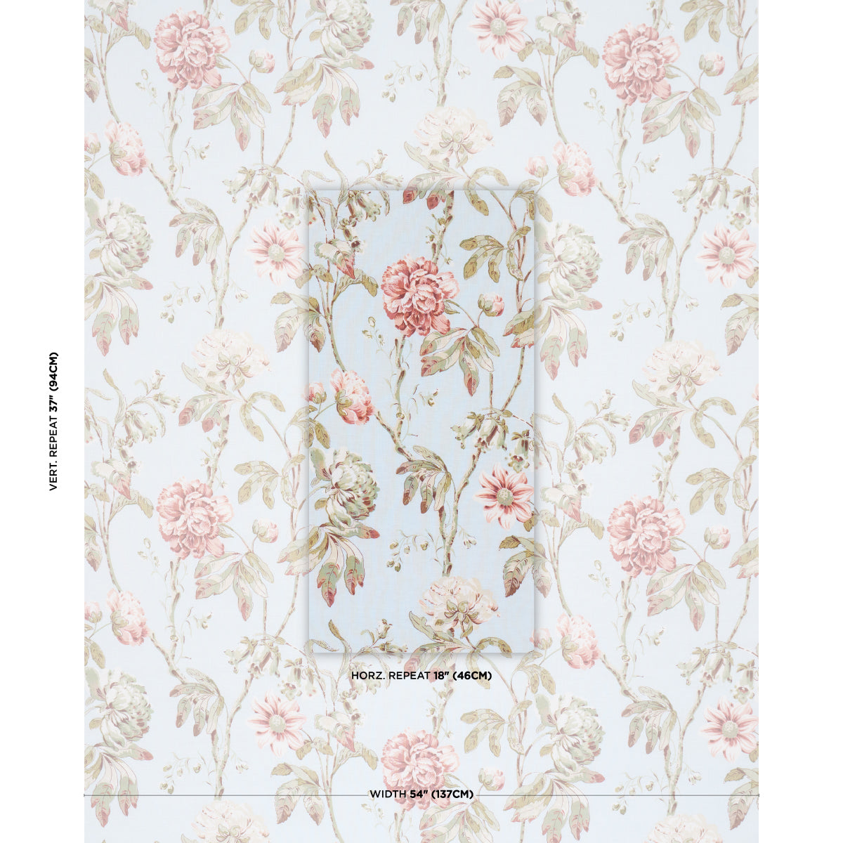 Daydream fabric in Sky color - pattern number 178144 - by Schumacher in the Schumacher Classics collection