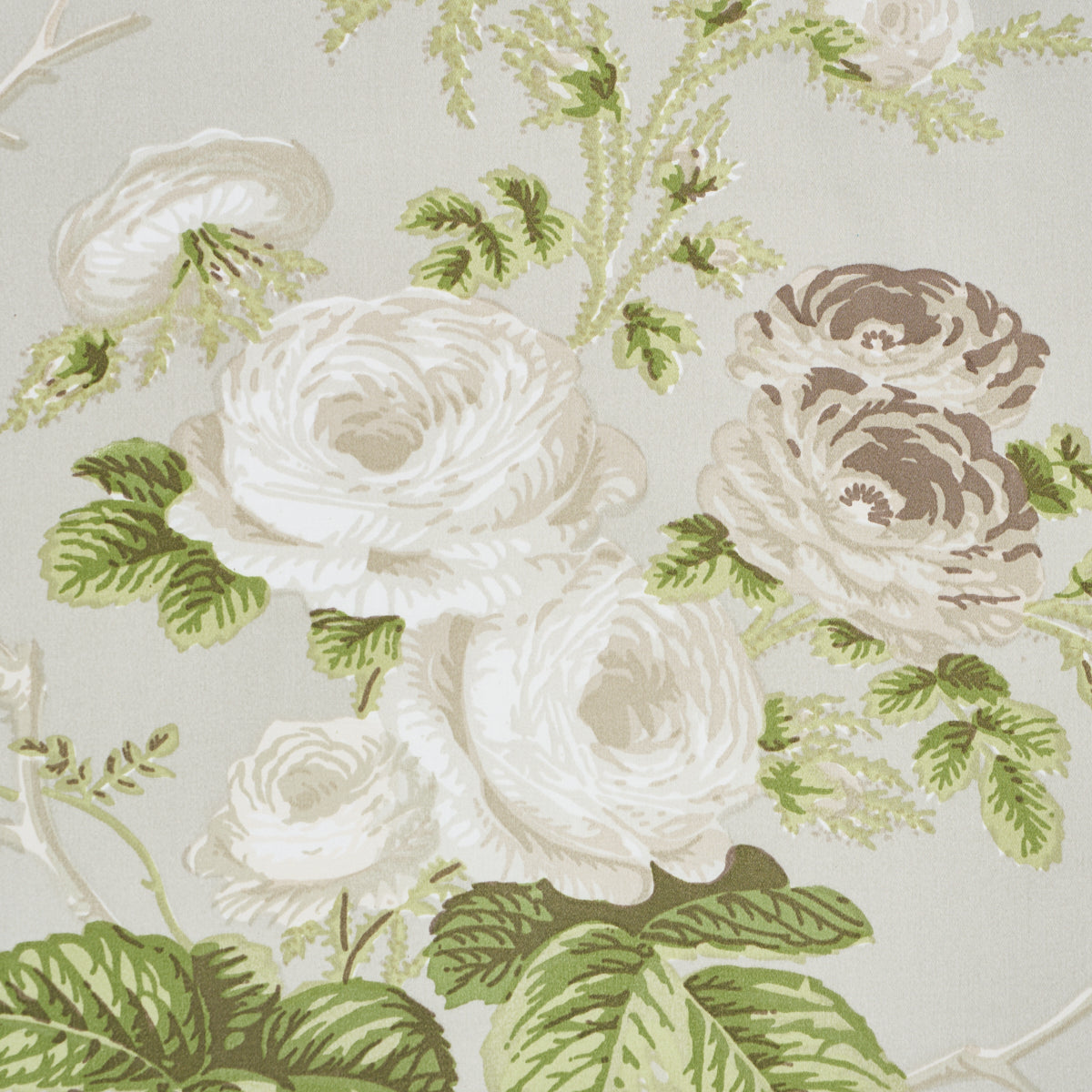 Salisbury Chintz fabric in taupe color - pattern number 178156 - by Schumacher in the Schumacher Classics collection