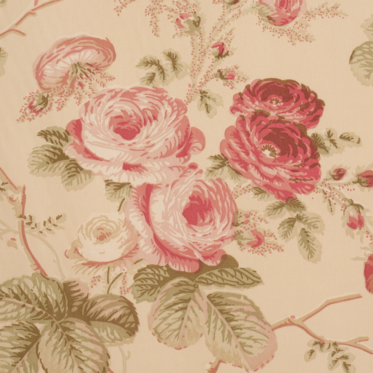Salisbury Chintz fabric in Butter color - pattern number 178157 - by Schumacher in the Schumacher Classics collection