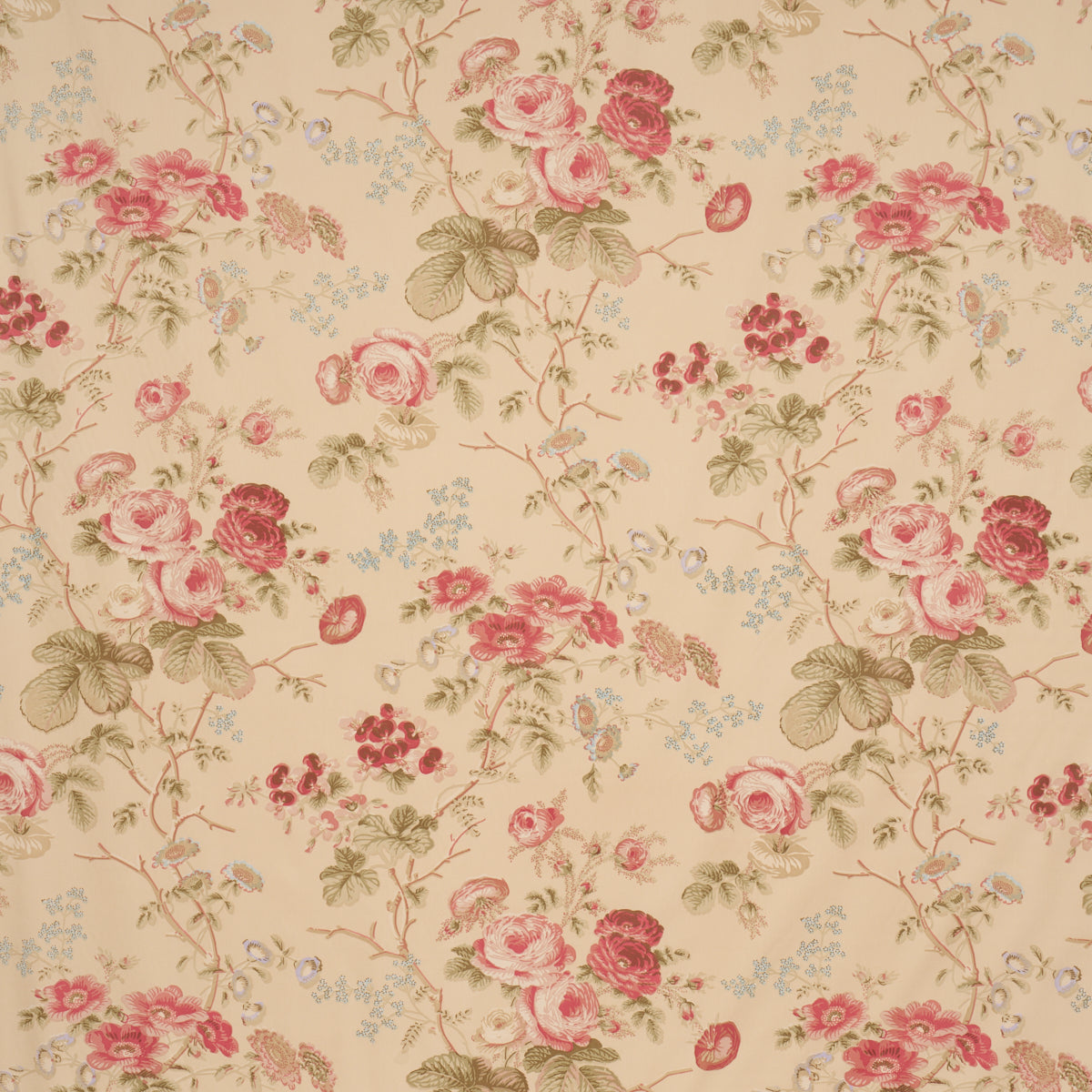 Salisbury Chintz fabric in Butter color - pattern number 178157 - by Schumacher in the Schumacher Classics collection
