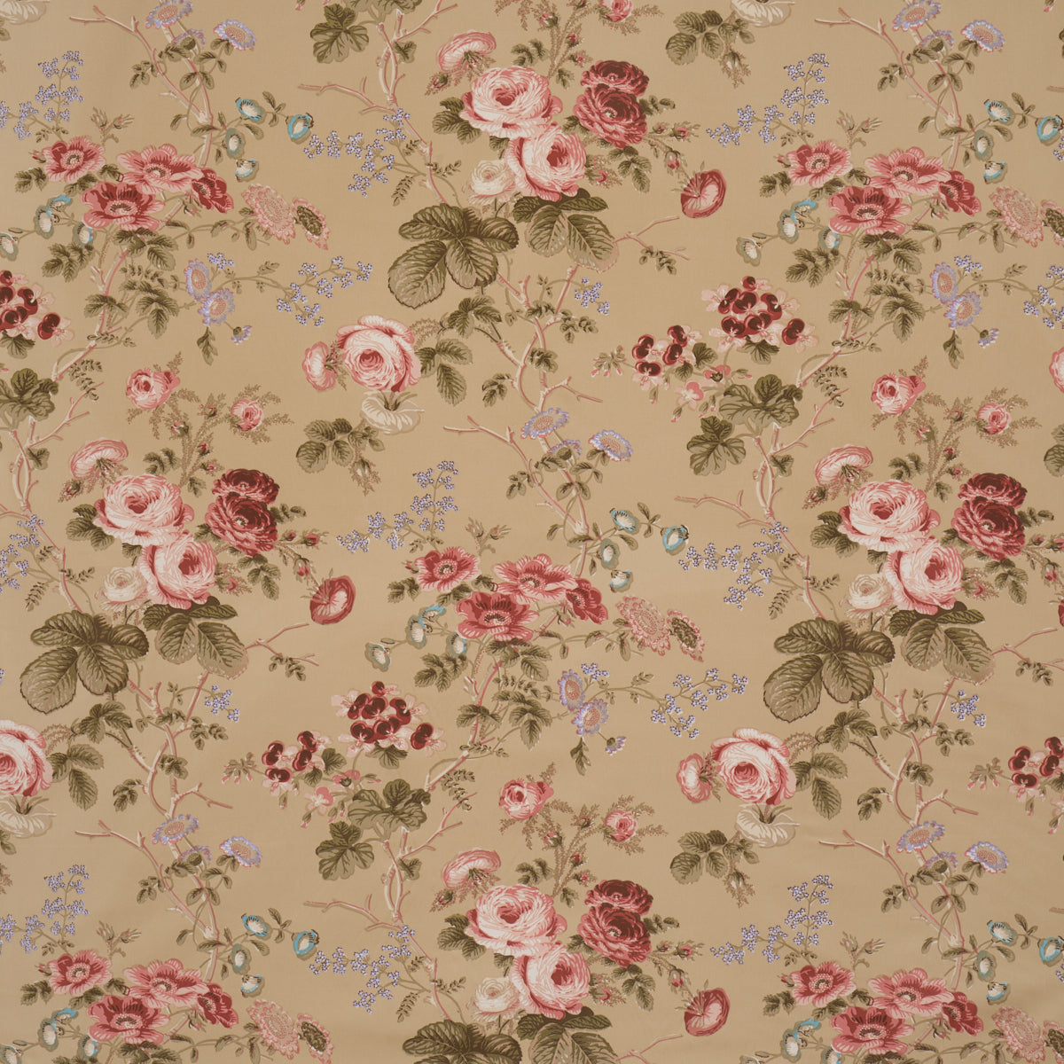 Salisbury Chintz fabric in Tobacco color - pattern number 178158 - by Schumacher in the Schumacher Classics collection