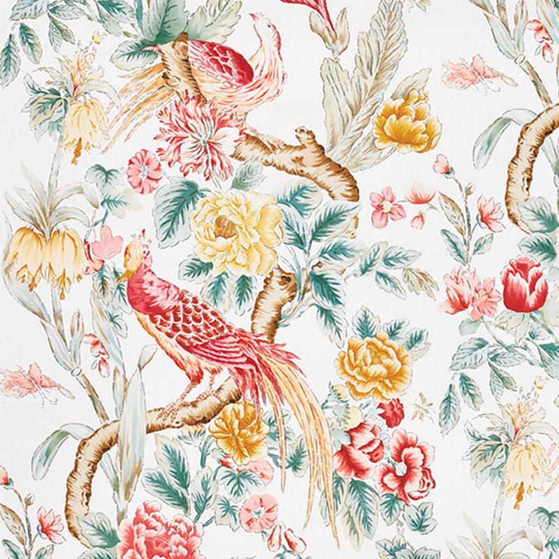 Majestic Garden fabric in rose and celadon color - pattern number 178161 - by Schumacher in the Schumacher Classics collection