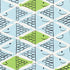 Fish School fabric in aqua and leaf color - pattern number 178211 - by Schumacher in the Vera Neumann collection