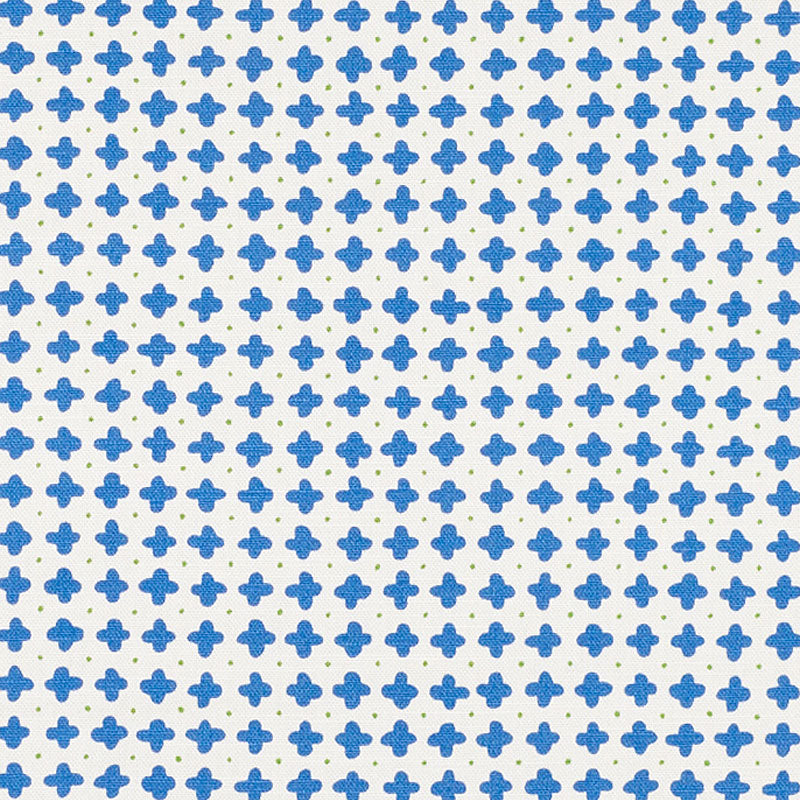 Polka fabric in blue color - pattern number 178240 - by Schumacher in the Vera Neumann collection