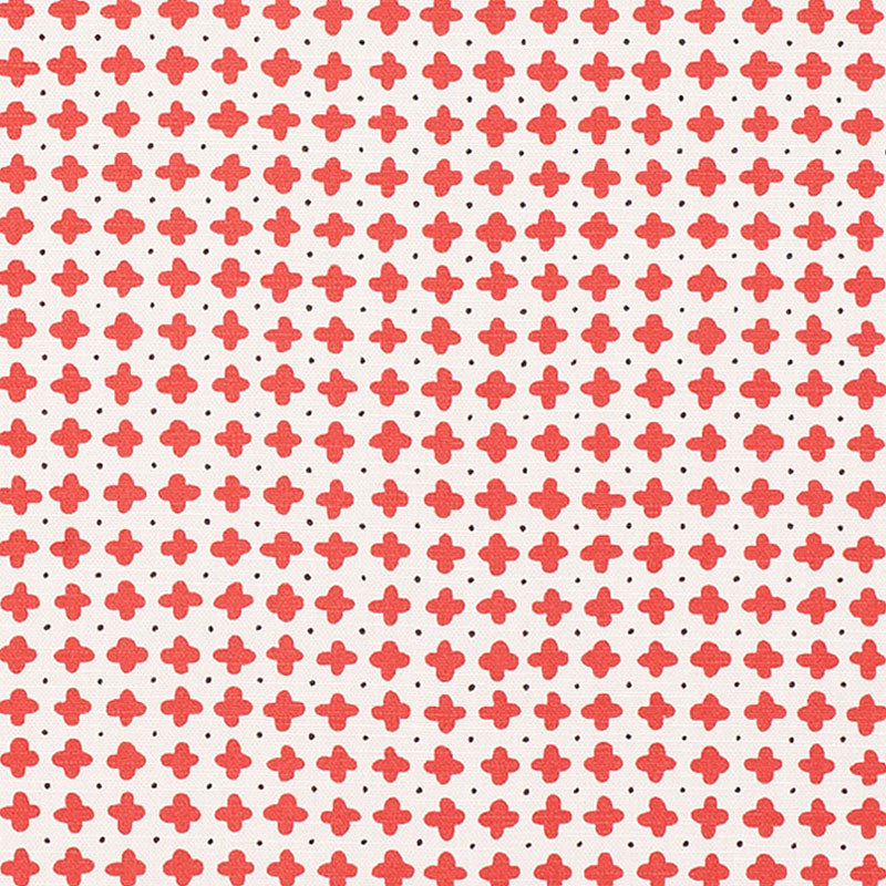 Polka fabric in red color - pattern number 178241 - by Schumacher in the Vera Neumann collection