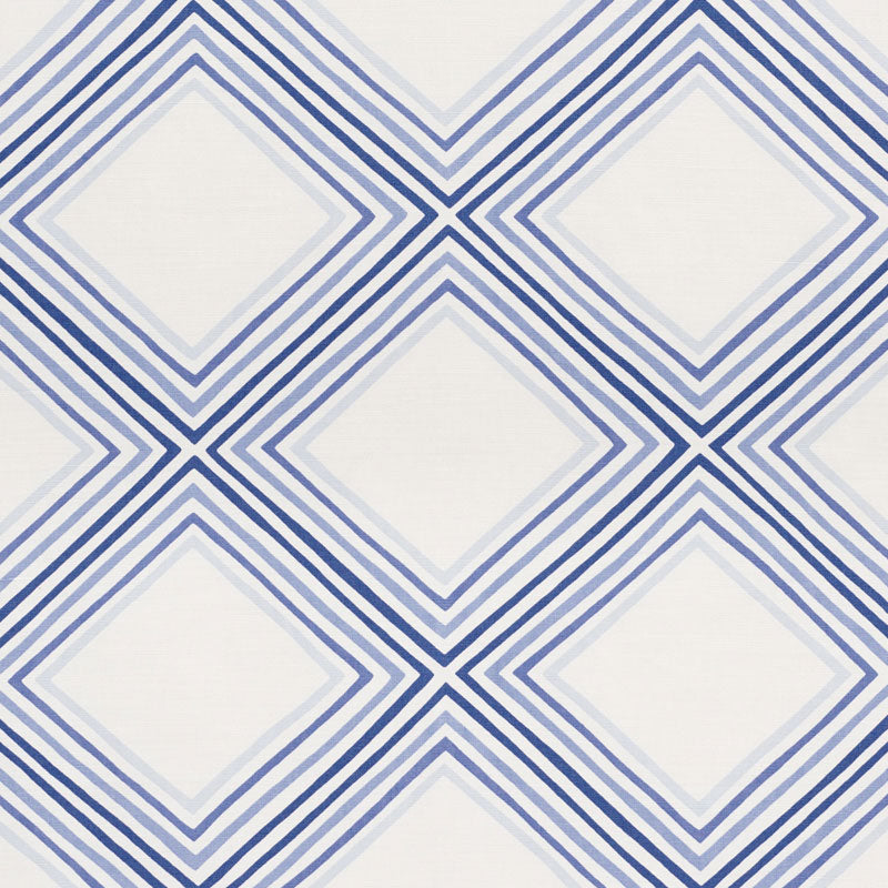 Square Dance fabric in blue color - pattern number 178271 - by Schumacher in the Vera Neumann collection