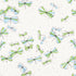Monarchs March fabric in sky and leaf color - pattern number 178280 - by Schumacher in the Vera Neumann collection