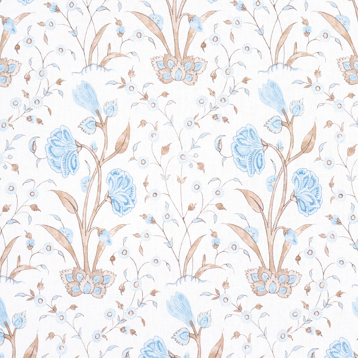 Khilana Floral fabric in sky color - pattern number 178334 - by Schumacher in the Jacaranda collection