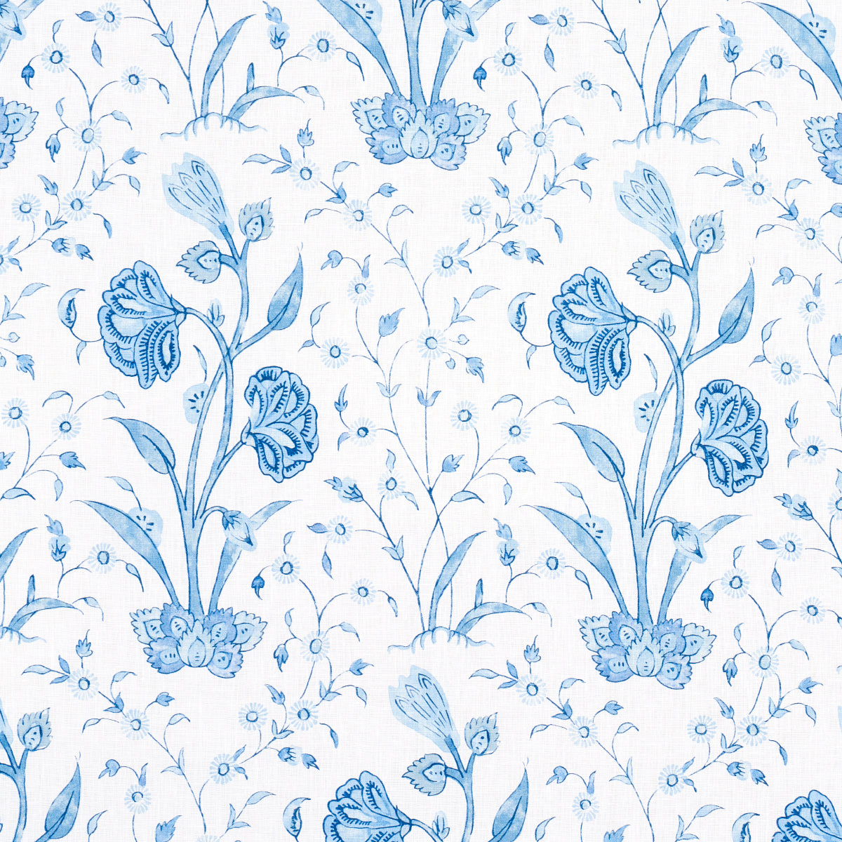 Khilana Floral fabric in porcelain color - pattern number 178335 - by Schumacher in the Jacaranda collection