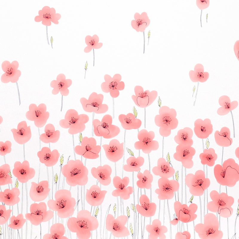Wild Poppies Panel fabric in pink color - pattern number 178391 - by Schumacher in the Vera Neumann collection