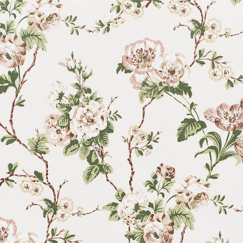 Betty Chintz fabric in quiet pink color - pattern number 178400 - by Schumacher in the Veere Grenney collection