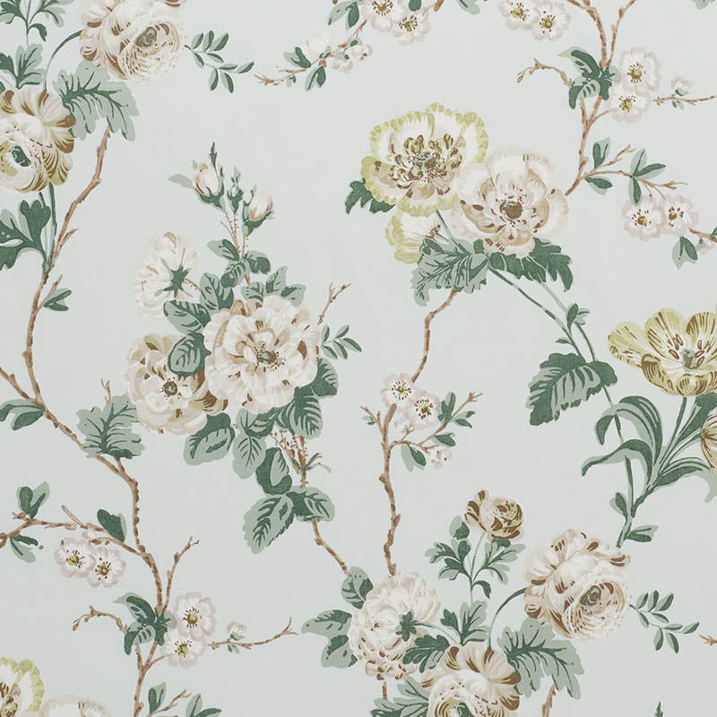 Betty Chintz fabric in celadon color - pattern number 178402 - by Schumacher in the Veere Grenney collection