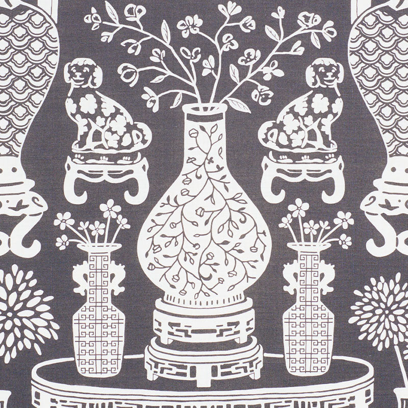 Hellene fabric in black color - pattern number 178552 - by Schumacher in the Step Lively collection