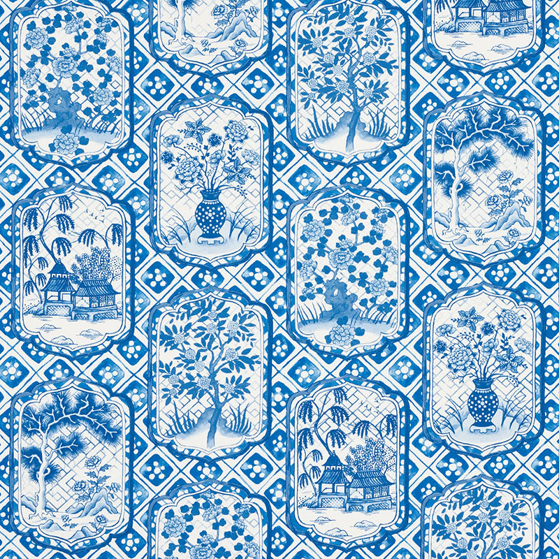 Ting Ting fabric in blue color - pattern number 178571 - by Schumacher in the Johnson Hartig collection