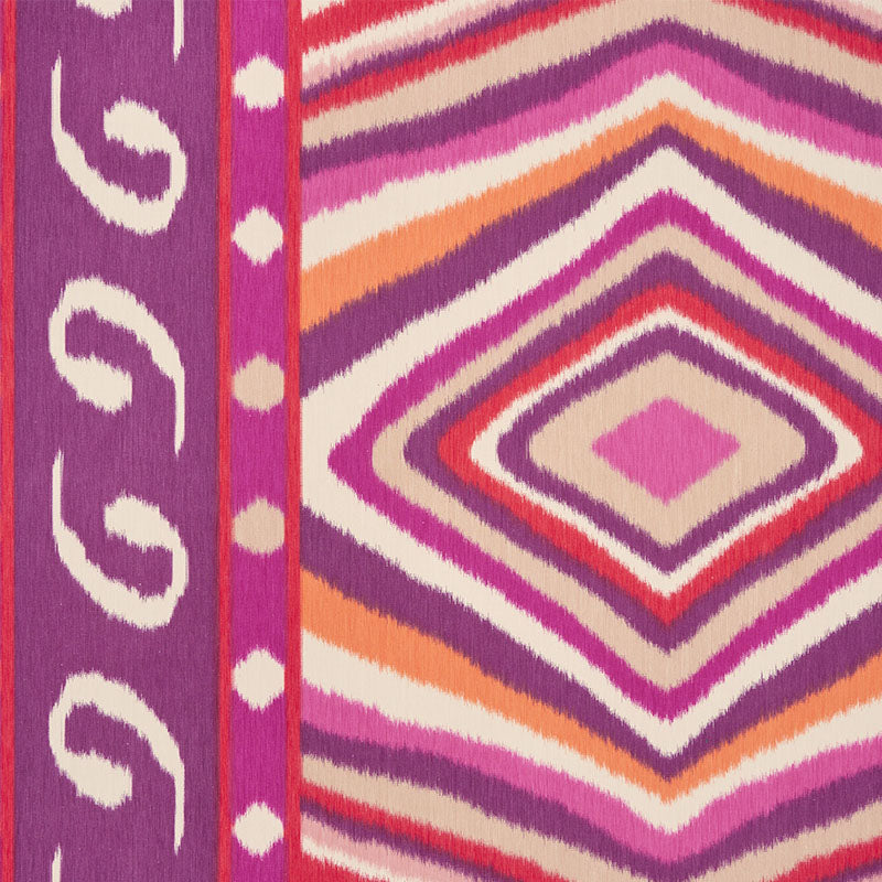 Terence Ikat fabric in magenta color - pattern number 178581 - by Schumacher in the Johnson Hartig collection