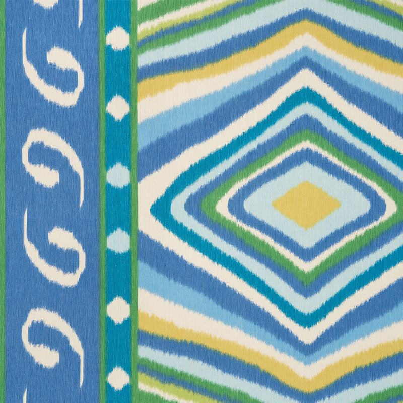 Terence Ikat fabric in peacock color - pattern number 178582 - by Schumacher in the Johnson Hartig collection