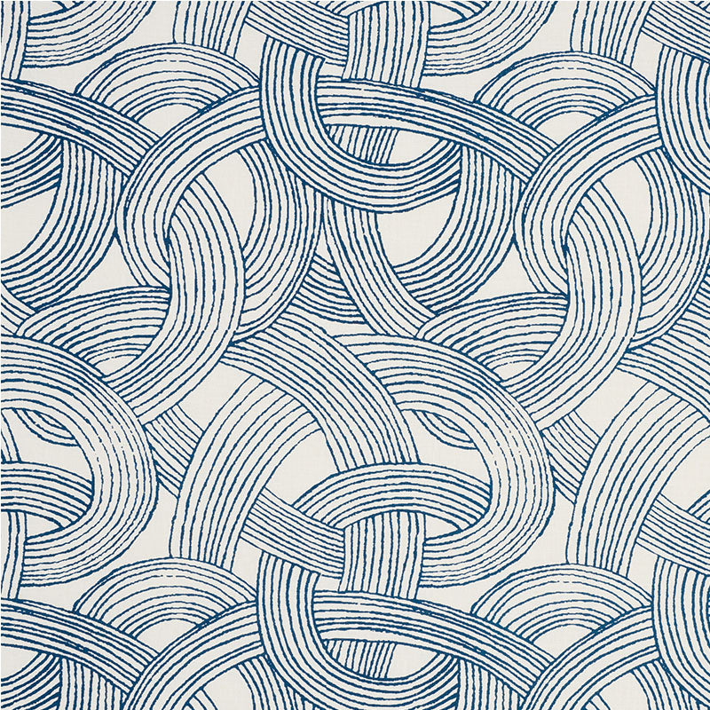 Freeform fabric in blue color - pattern number 178710 - by Schumacher in the Freehand collection